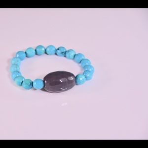 Barse Natural Turquoise Gray Agate Bracelet